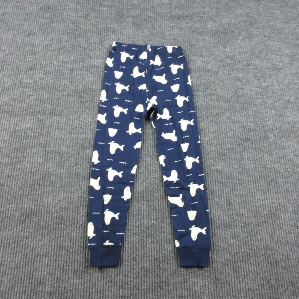 Hanna Andersson Pajama Set Kids 5 Years Blue Seal Animal Print Jersey NWT